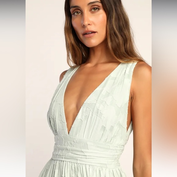 Lulu’s Sweet Sophistication Sage Green Burnout Floral Maxi Dress - Picture 3 of 7